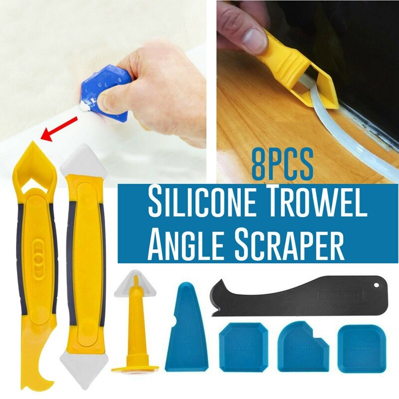 8Pcs Silicone Sealant Tool Caulk Remover Grouting Mastic Finishing Smoothing Kit