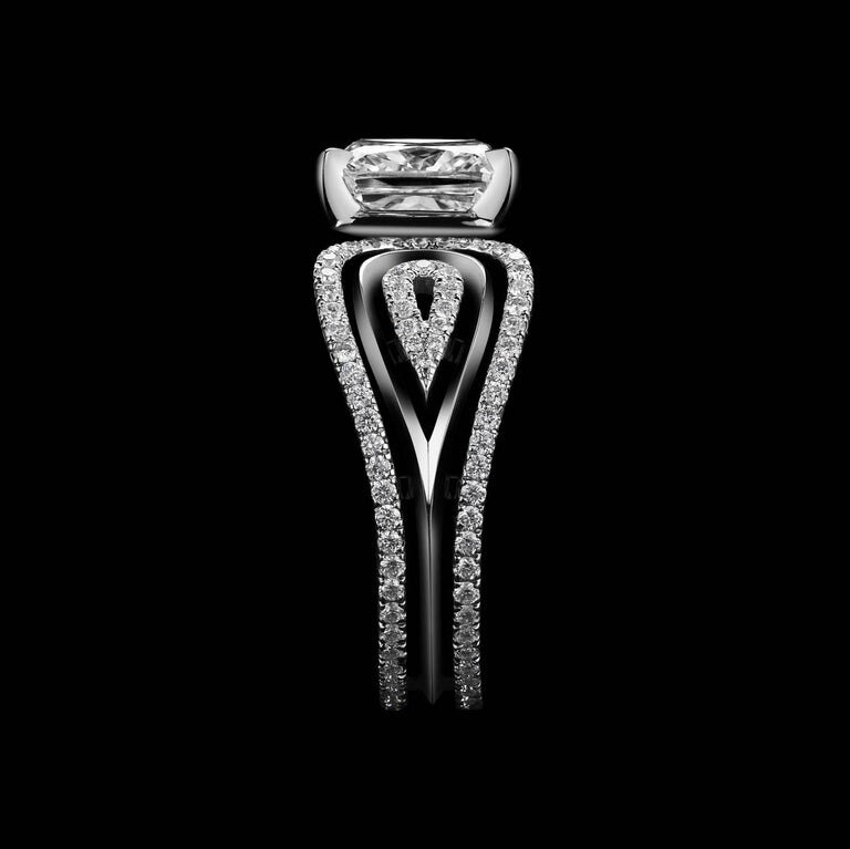 Huitan Open Rings For Women With Square Cubic Zircon Stone Prong Setting Micro Paved Vinatge Female Accessories Ring