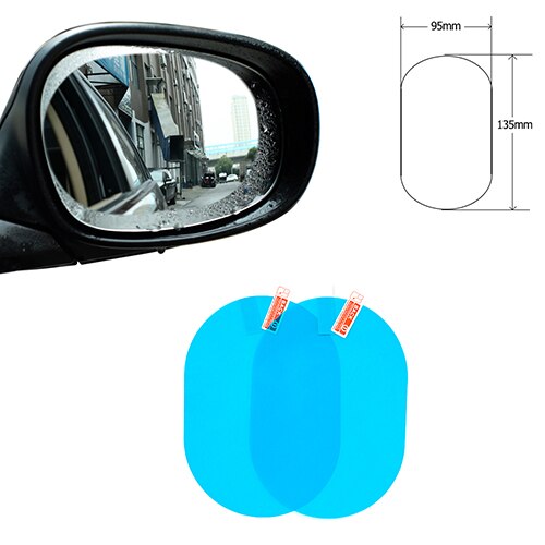 Anti-tåge bil spejl vindue klar film bil bakspejl beskyttende film vandtæt bil klistermærke 2 stk / sæt: 95-135