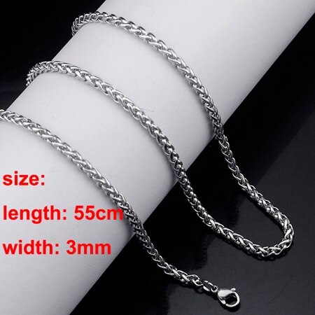 CHIMDOU Stainless Steel Chain Necklace For Men Women Snake Chain DIY long chain Jewelry Accessories: wheat chain 55cm