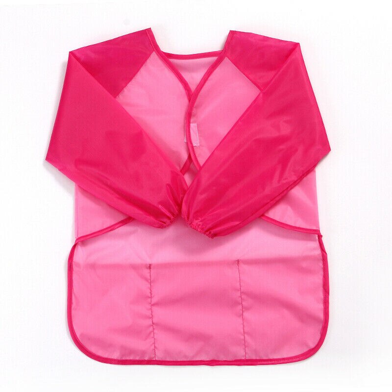 Waterproof Art Aprons Smock Nylon Long Sleeve Kids Painting Shirt Paint Apron Girl Boy School Painting Accessory: A