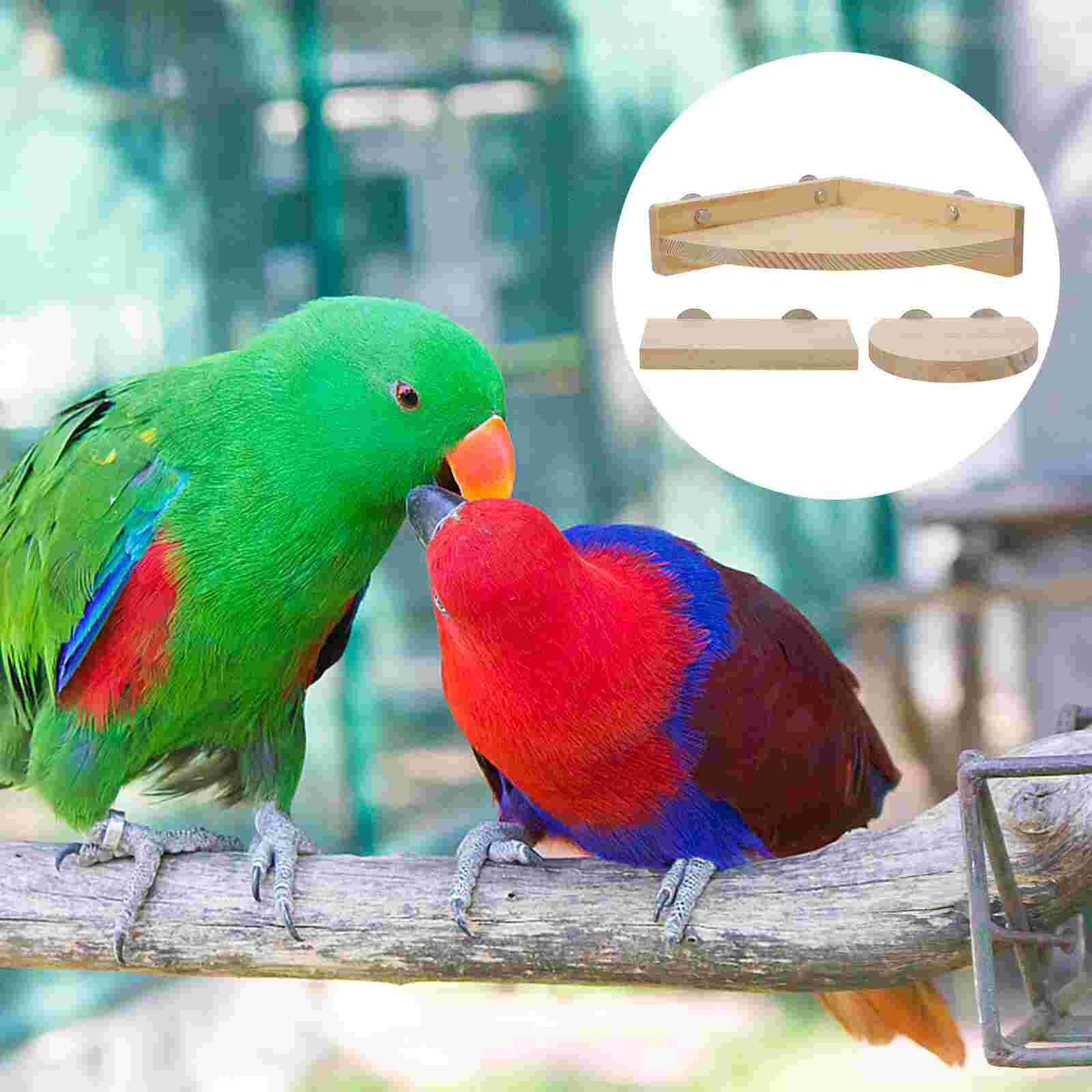 3pcs Parrot Stand Base Bird Cage Wood Board Platform Pet Bird Supplies