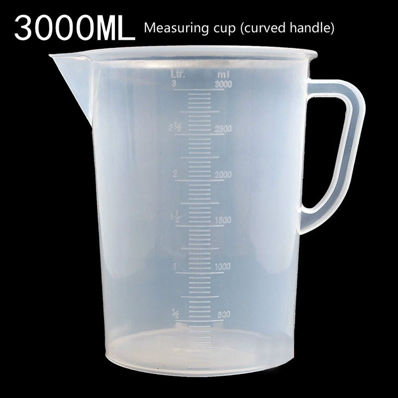 Food grade plastic measuring cup beaker kitchen baking tool large capacity multi-purpose thickening measuring cup: Beige