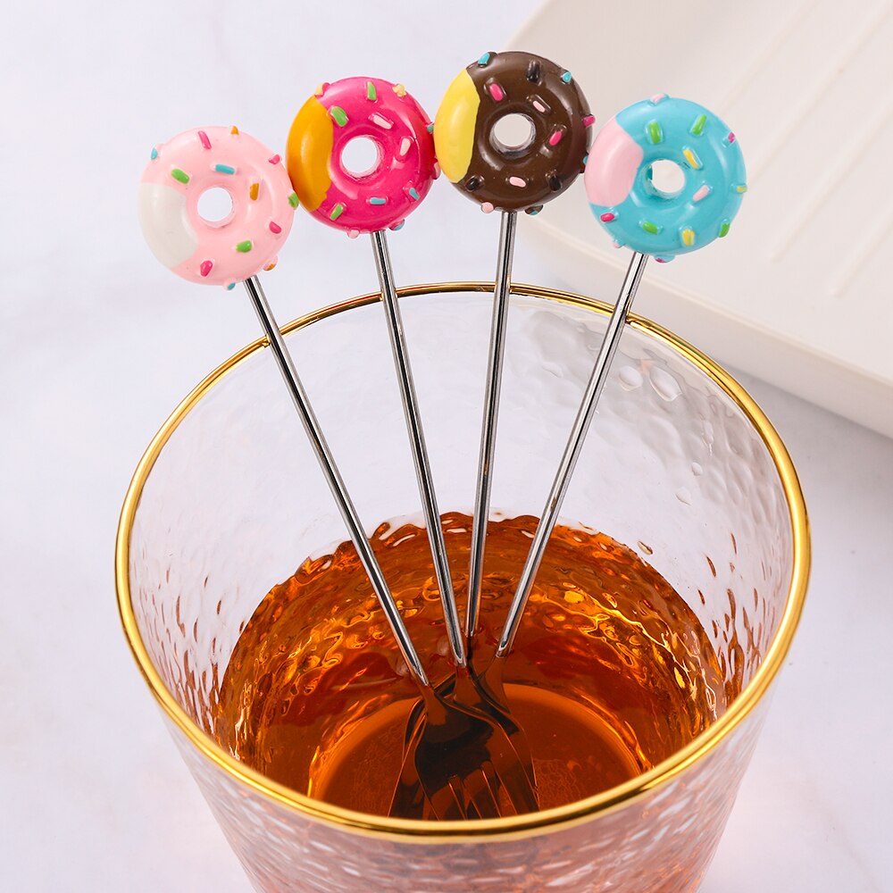 Cuchara de donut de acero inoxidable, tenedor para cocina, comedor, Mini postre, café dulces cubiertos para helado, arroz, soupvajilla, 1 ud.