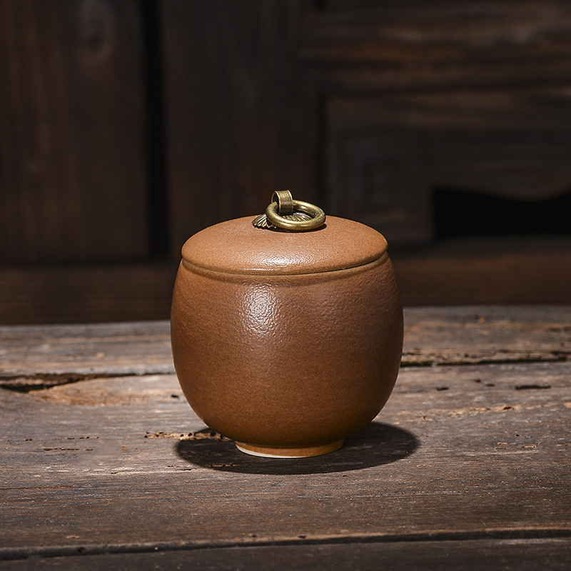 Słoik na herbatę ceramiczny, do kawy, do żywności, szczelny, do gospodarstwa domowego, odporny na wilgoć, do przechowywania, przenośne pudełko podróżne, pojemnik do przechowywania, do domu: Ciemnoszary