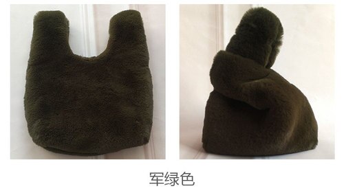 Zachte Pluche Luipaard Dames Handtassen Mode Winter Dames Kleine Tote Evening Clutch Purse Luxe Vrouwelijke Mini Schoudertas: Army Green