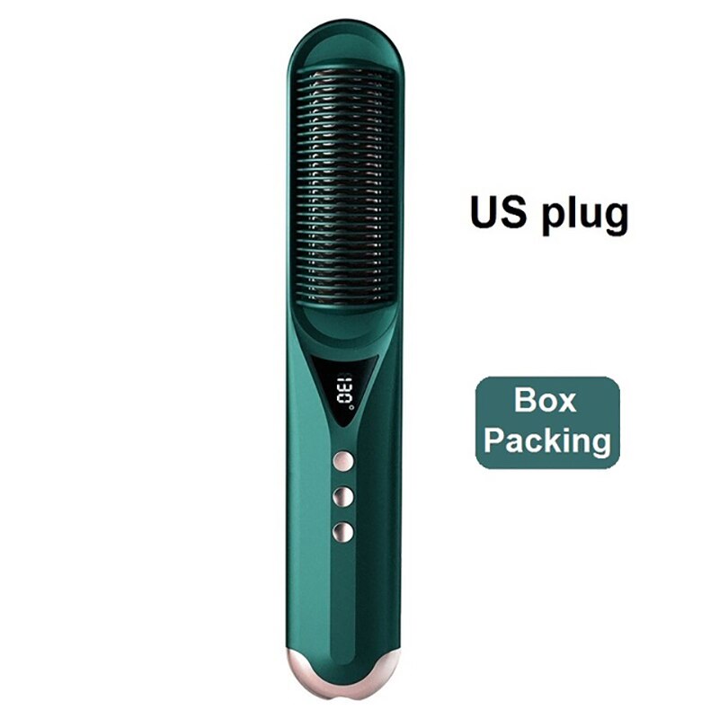 Electric Comb for Hair Straightener and Curler Air Brush Ion Generator Hair Crimping Hair Iron Crimper Hair Dryer Brush: Sky Blue