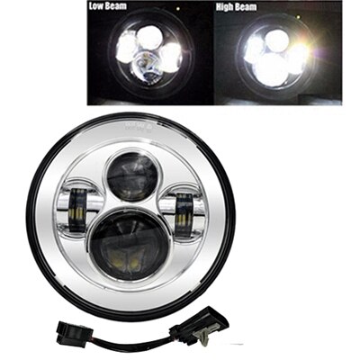 Motorrad 7 zoll Moto LED Scheinwerfer mit 4-1/2 "4,5 zoll LED Hilfs Nebel Vorbei Licht Lampe für harley touren Electra gleiten: Chrom B 7Zoll