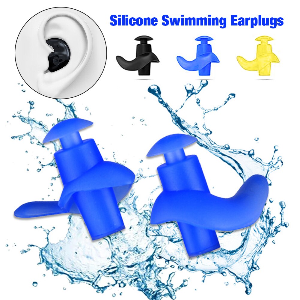 Swimming Ear Plugs Waterproof Reusable Silicone Ear Plugs For Swimmers Showering Bathing Swimming Accessories