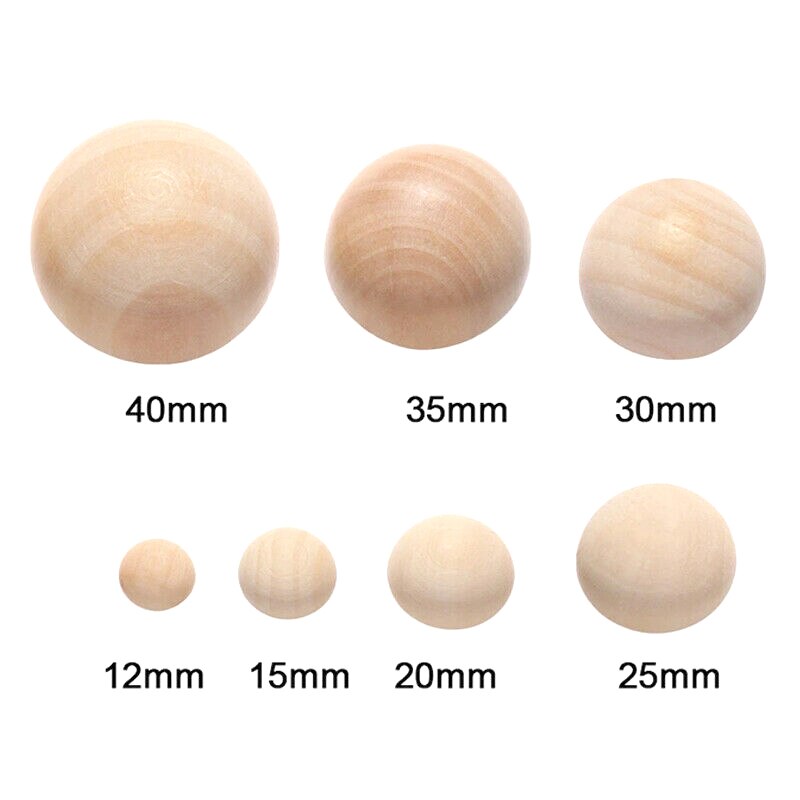 Natural 15/20/25/30mm Wood Beads Semicircle Bead Unfinished DIY Makeing for Accessories Jewelry Wooden Wood Beads Semi Circle