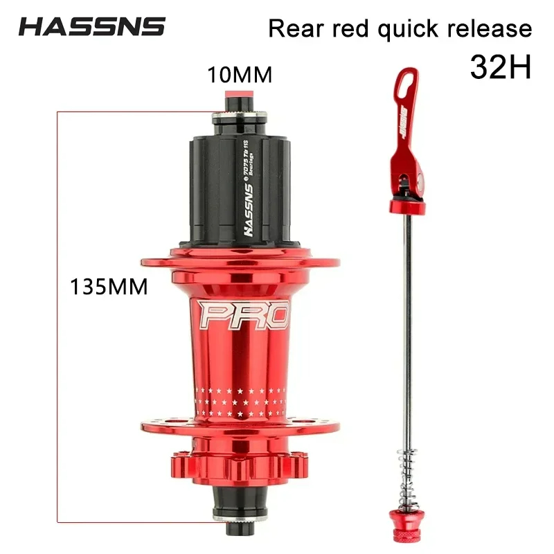 HASSNS Pro 7 36H/32H Hub Bearing MTB Bike 36Holes Freehub Rear Hub for Four Palin 7-12 Speed Noisy Cube Bicycle 6 Pawl Hubs: Light Grey