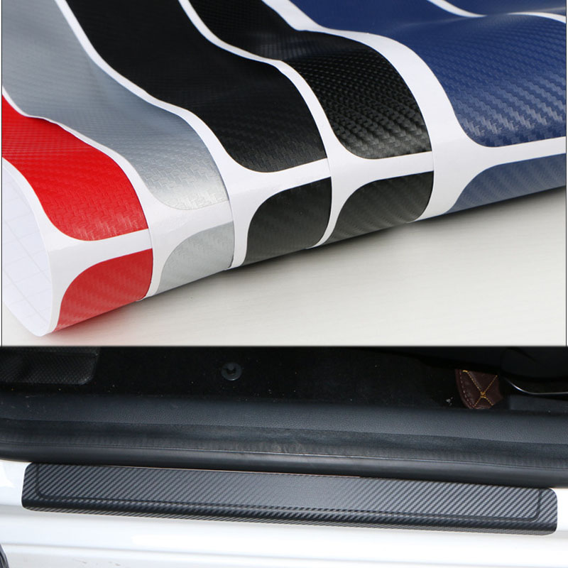Auto Koolstofvezel Drempel Stickers Voor Jeep Compass Deur Kick Bescherming Sticker Auto Decoratie