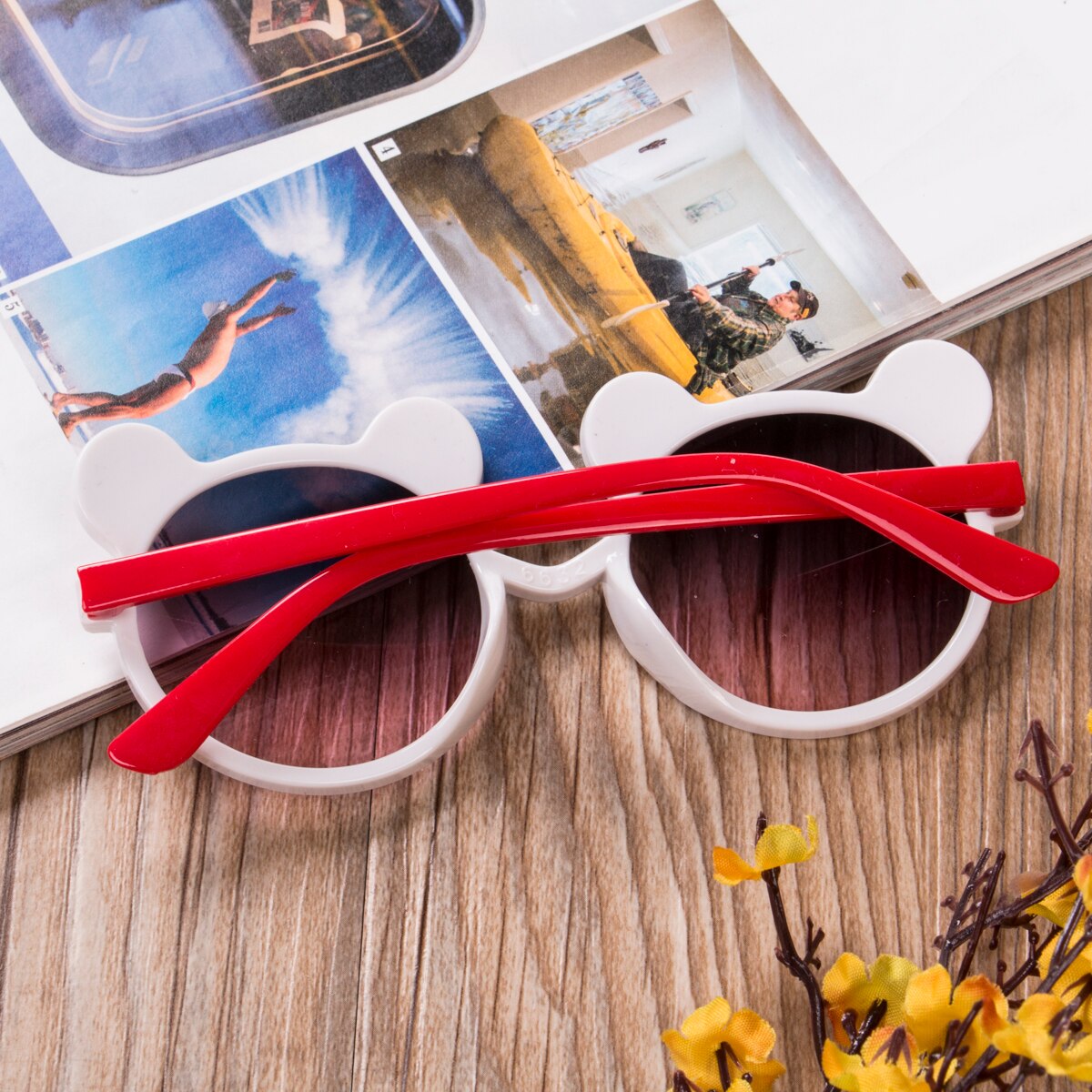 Kids Zonnebril Fshion Zomer Baby Jongens Meisjes Cartoon Leuke Beer-Vormige Anti-Uv Zonnebril Voor Fotografie Outdoor Strand