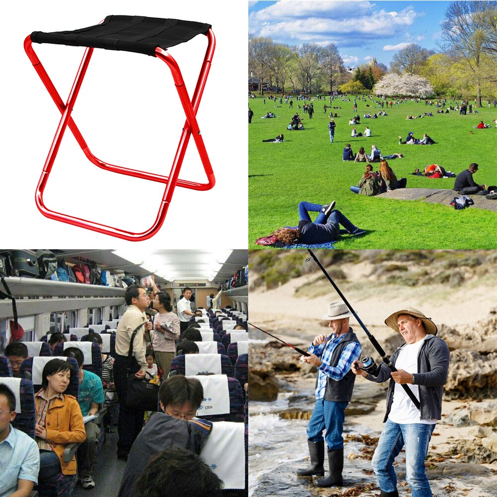 Aluminum Alloy Folding Stool Ultralight Outdoor Camping Picnic Travel Seat Chair Collapsible Camping Seats Hiking Stool