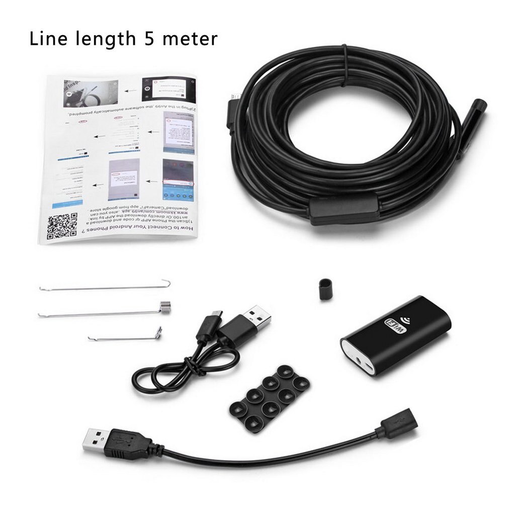 Waterproof WiFi Mobile Phone Endoscope 8mm 8 LED Handheld Borescope Digital Inspektion Camera With USB Adapter: Default Title