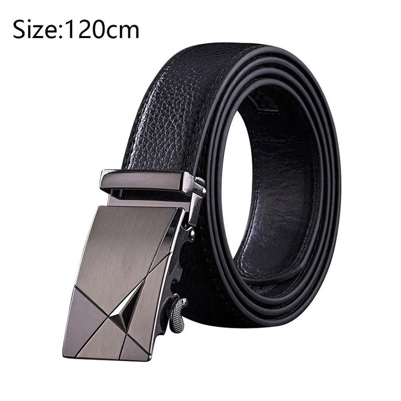 1 Pcs Men's PU Belt Automatic Buckle Buckle Belt Belt Leather Metal Buckle Belt Men's Automatic Buckle Belt