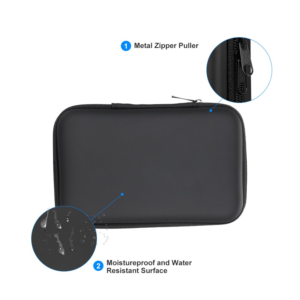 3.5 inch EVA Shockproof Hard Drive Carrying Case Pouch Bag 3.5" External HDD Power Bank Cable Hand Carry Travel Case Protect Bag