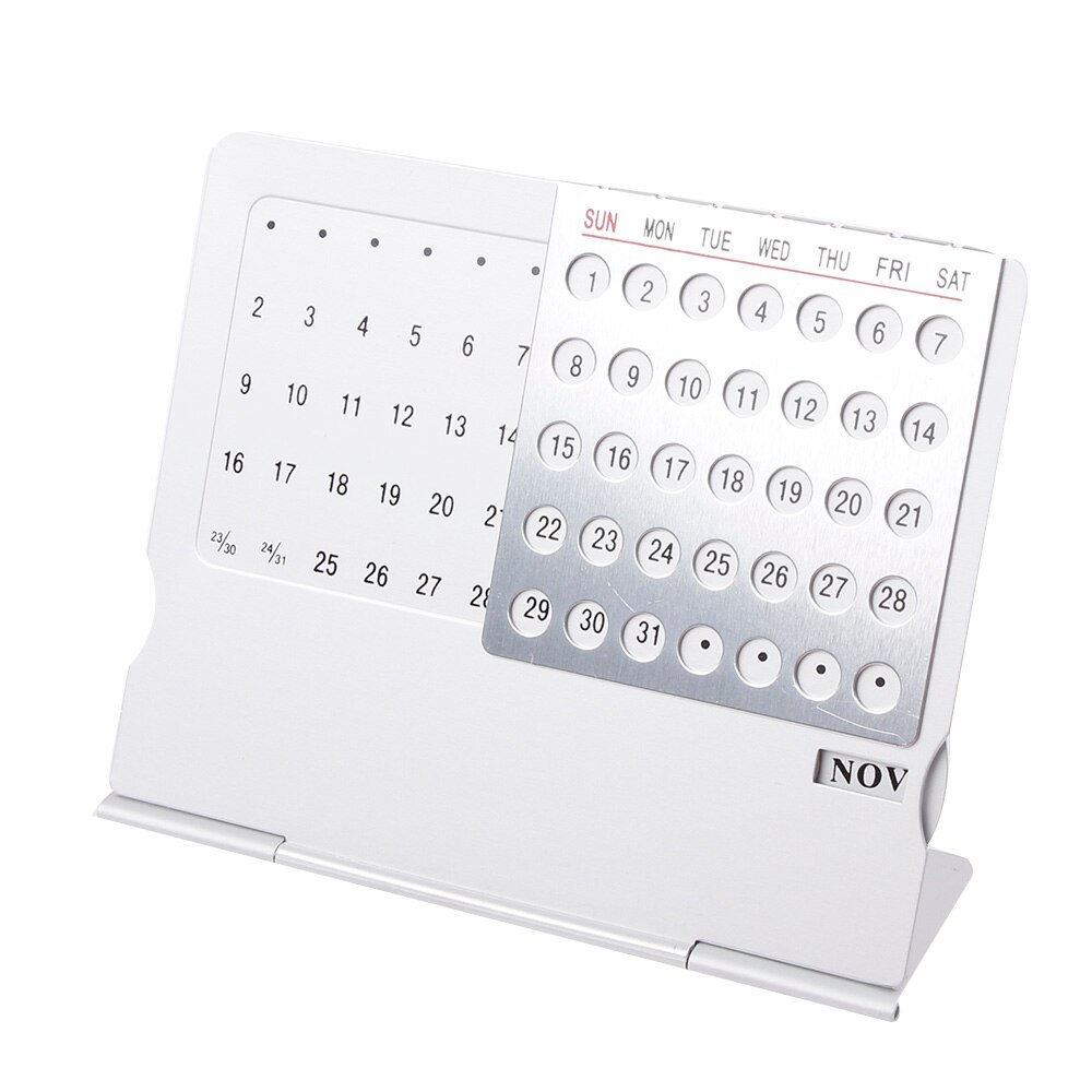 Eeuwigdurende Kalender Mini Aluminium Stand Verstelbare Tafel Kalender DIY School Office Desktop Planner