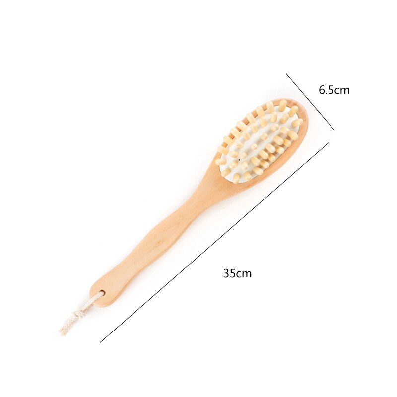 35 Cm 2-In-1 Zijdig Natuurlijke Haren Borstel Scrubber Lange Handvat Houten Spa Douche Borstel Bad Body massage Borstels Terug Makkelijk Schoon