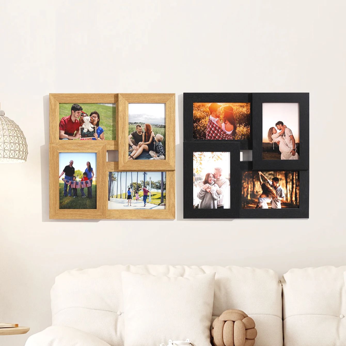 Marcos de fotos de 4x6 para decoración de pared, conjunto de 4 marcos de fotos familiares, Collage de decoración de pared para Familia, Parejas, amigos