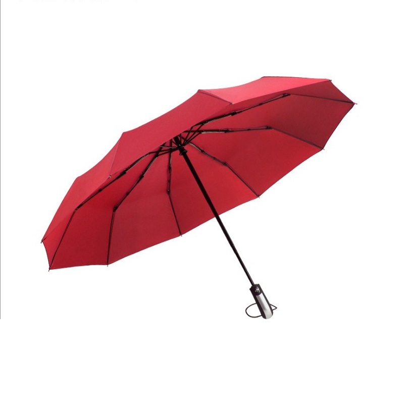 Wiatroodporny składany parasol automatyczny deszcz kobiety automatyczny luksusowe duże wiatroszczelne parasole deszcz dla mężczyzn czarna powłoka 10K parasol: czerwony