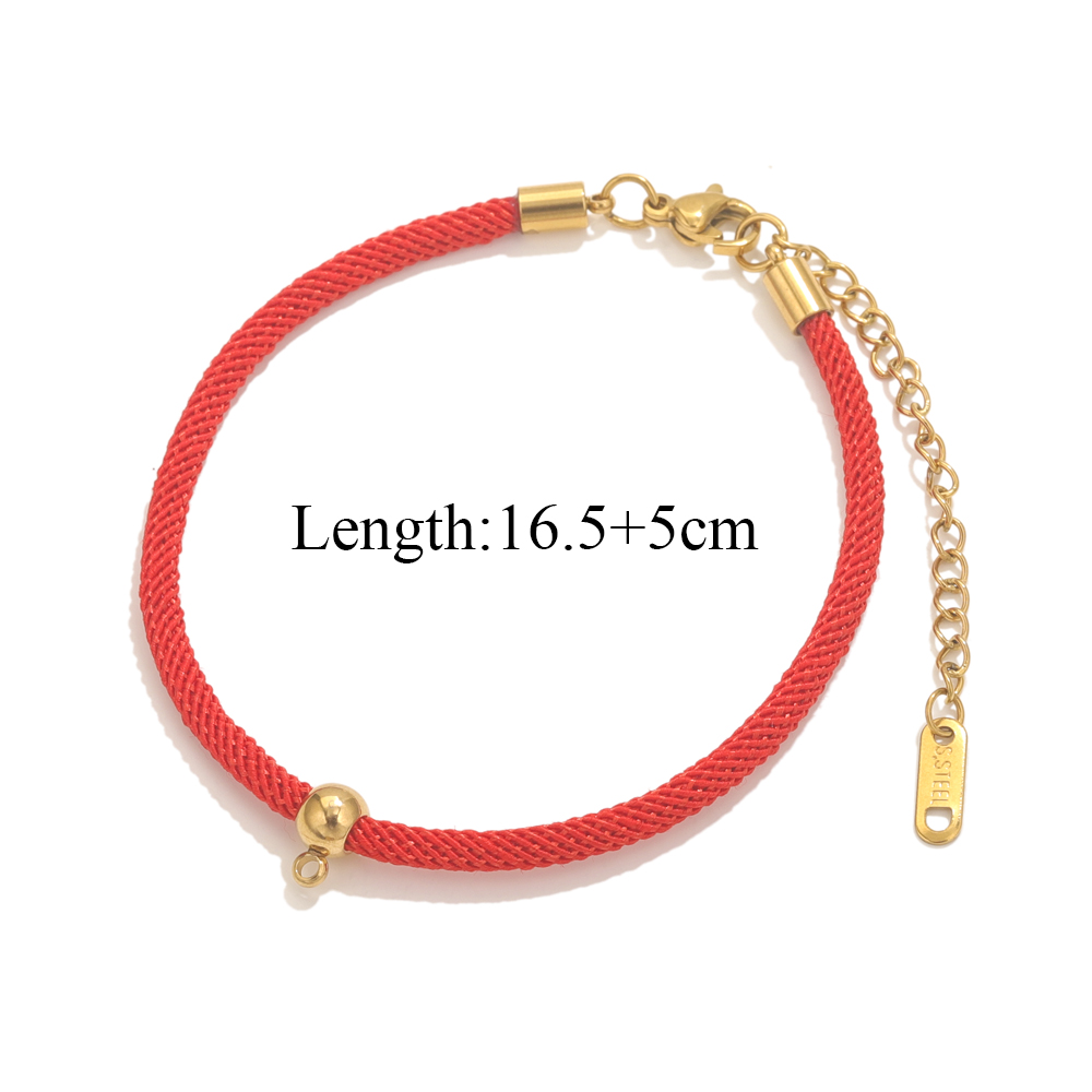 4pcs Stainless Steel Rope Bracelet Connectors Blank Base DIY Adjustable Bracelet Making Accessories Handmade Jewelry Supplies: Red