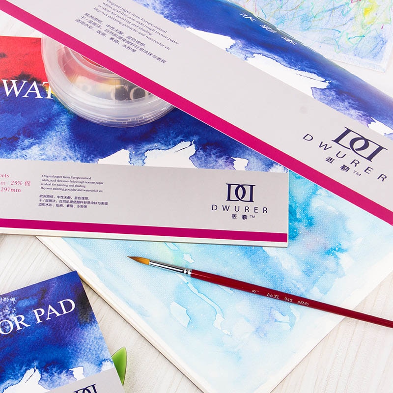 A3/A4/A5 Sketch Book Stationery 20Sheets Sealing Glue Watercolor Paper Notepad For Painting Drawing School Art Stationery