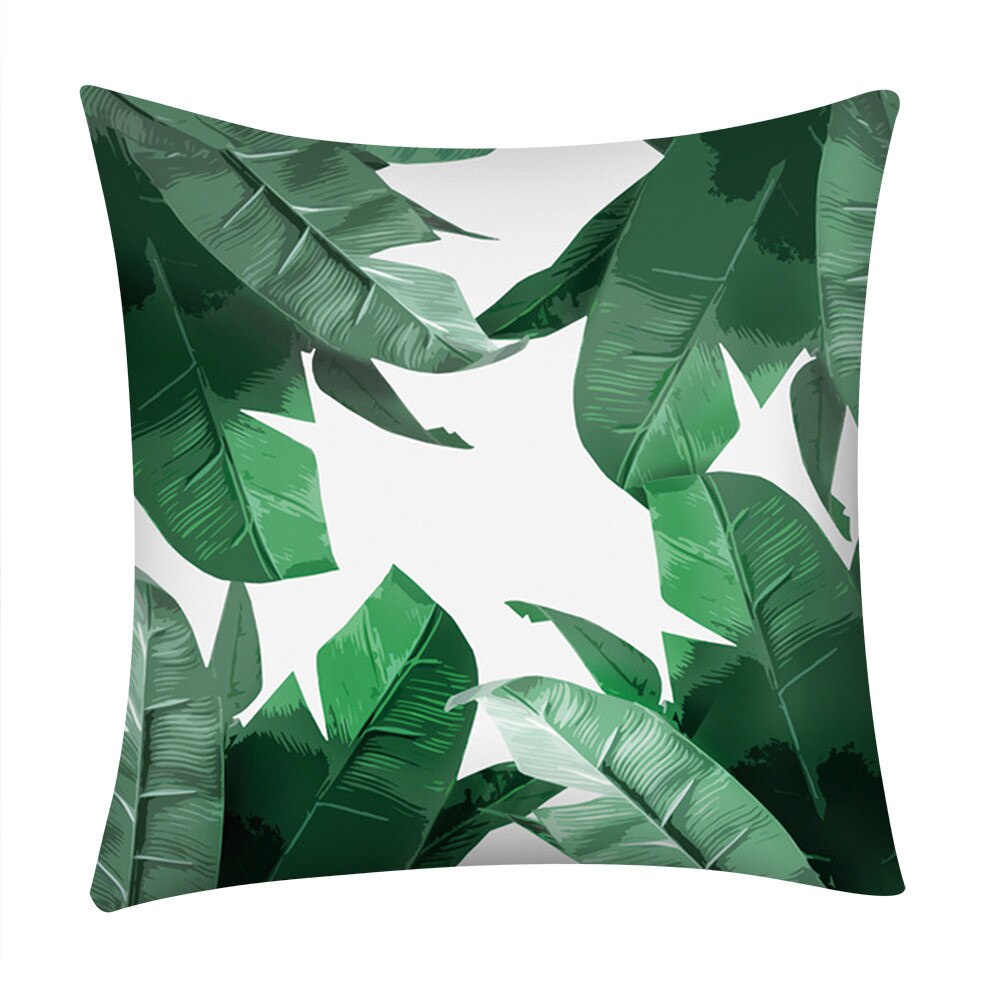 Tropisk växt dekorativt tryck kaktus monstera kuddfodral polyester kudde hem dekorativt örngott l *5