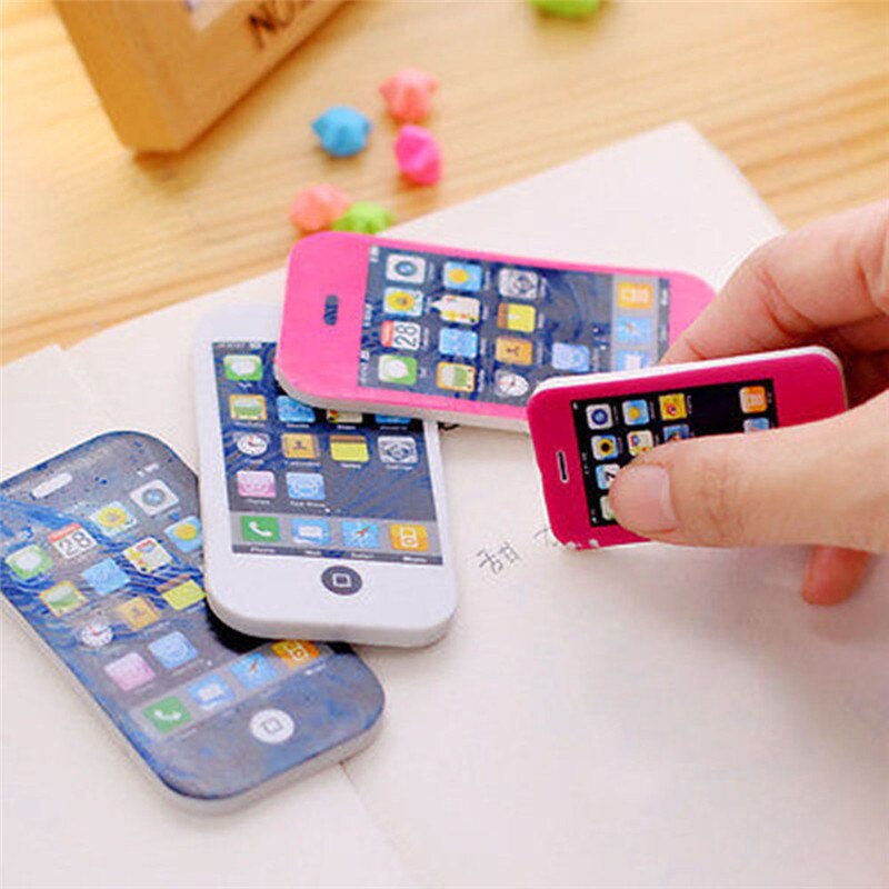 2pcs/lot Big Size iPhone Shaped Rubber Pencil Erasers Students Stationery