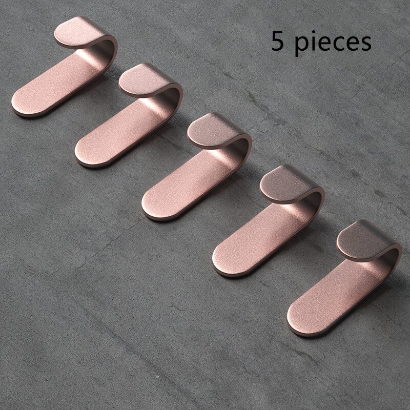 Toallero de aluminio sin clavos para baño, soporte de toalla de baño sin agujeros, color negro: pink hook