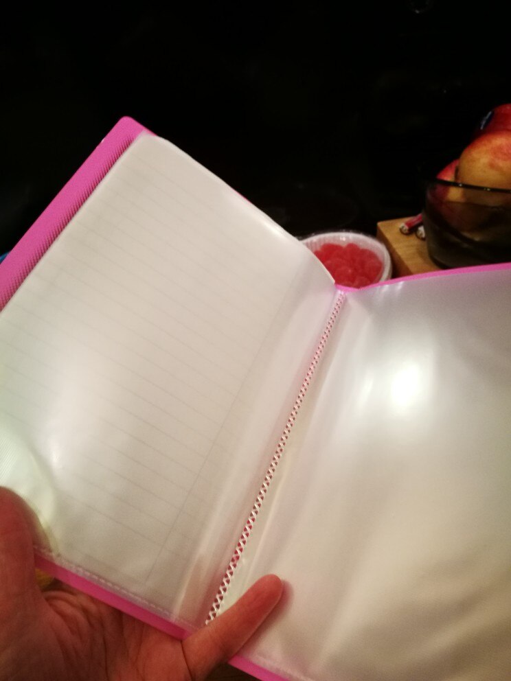 SOSW-Plastic A5 Paper 20 Pockets File Document Folder Holder, Pink