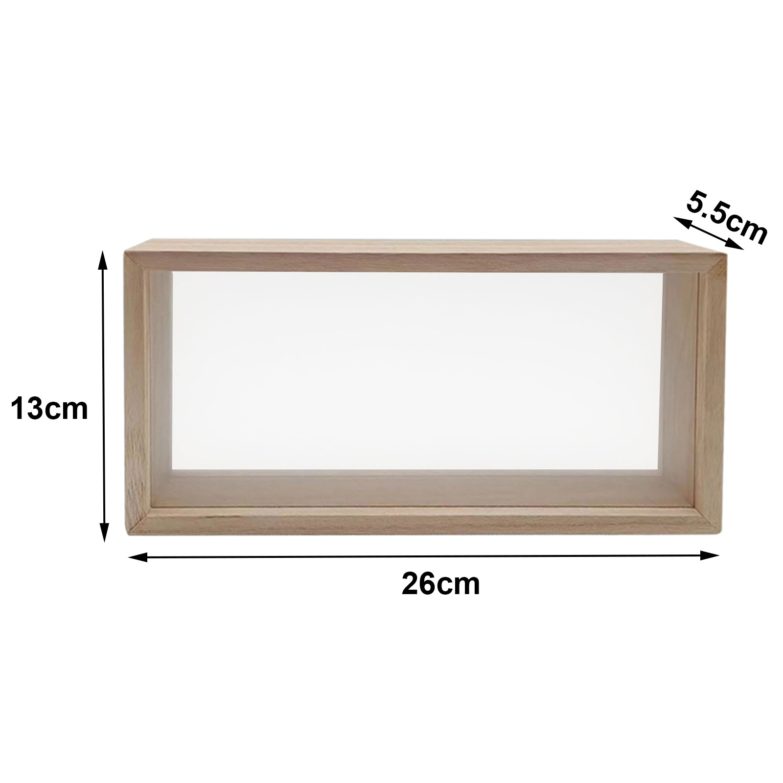 Shadow fotolijst gedroogde bloem vitrine rechthoek acryl houten frame voor memorabilia Award foto's boeket DIY cadeau: YELLOW