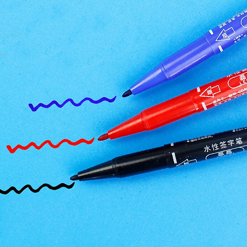 10pcs Double-headed Marker Pen Oily Waterproof Marker Pen for Tyre Markers Quick Drying Signature Pen Stationery Supplies