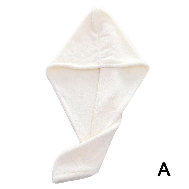 Quick-drying Cap Coral Fleece Microfiber Dry Hair Towel Absorbent Shower Cap Bathroom Special: One-size-white