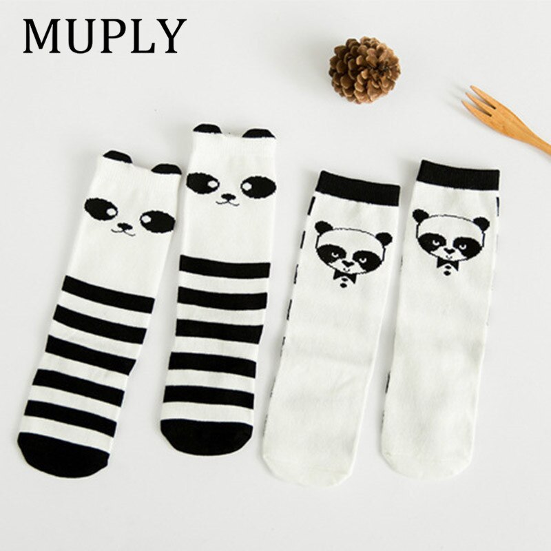 Bomuld baby sokker dyr trykt knæ høj børn dreng pige søde sokker anti slip tegneserie kat panda benvarmere
