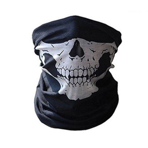 Magic Scarf Bandanas 24x48cm Multifunctional Riding Sunscreen Sport Towels Skeleton Skull Half Face Mask: White