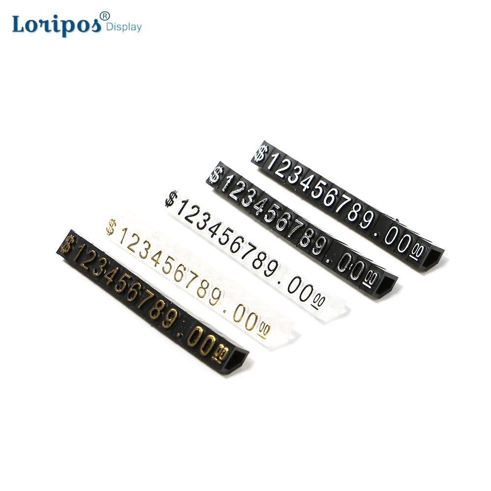 360 würfel Weiß Auf Schwarz Einstellbar Preis Anzeige Tag Label Einzelhandel Shop Digit Cube Stick Für Kleidung Schmuck Preis display