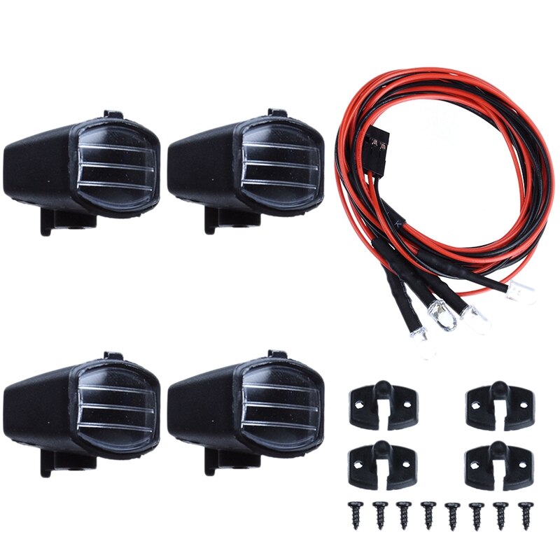 4 luces Led blancas con pantalla para 1/10 Traxxas Hsp Rc Crawler accesorio, piezas de coche Rc: Black B