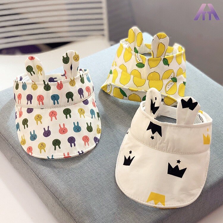 Mooie Kid Lege Top Zonneklep Hoed Cartoon Fruit Zomer Hoed Pure Kleuren Decoratie Uv Bescherming Hoed Voor Jongen En meisje