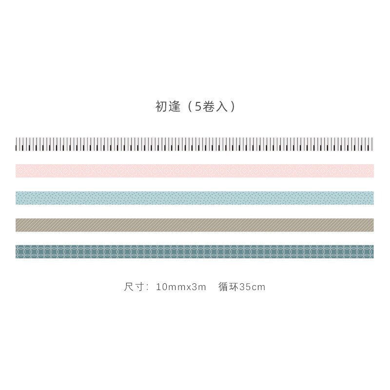 5 rolls/set Grid Dot Washi Tape Label Masking Tape Kawaii Decorative Adhesive Tape For Stickers Scrapbooking Japanese Tape: 6