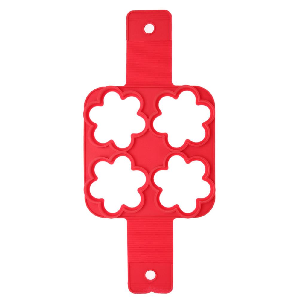 4/7 Gat Diy Pannenkoek Maker Bakken Taart Siliconen Mal Mini Ei Gereedschap Bakken Keuken Accessoires Siliconen Vormen Mold Bakken Tools: Flower 4 Holes