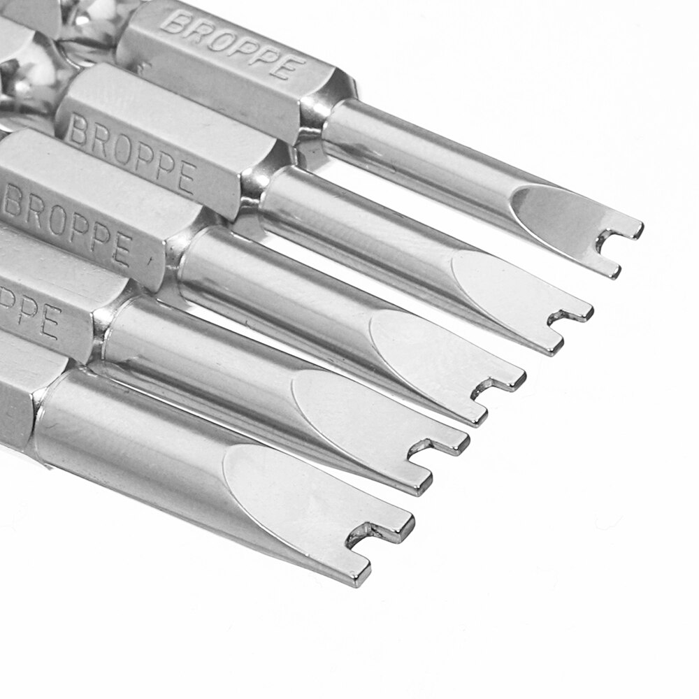 Broppe 5 uds 1/4 pulgadas hexagonal magnético en forma de U destornillador Bits herramientas 50mm longitud U4 U5 U6 U7 U8 conjunto de herramientas de mano S2 en forma de U