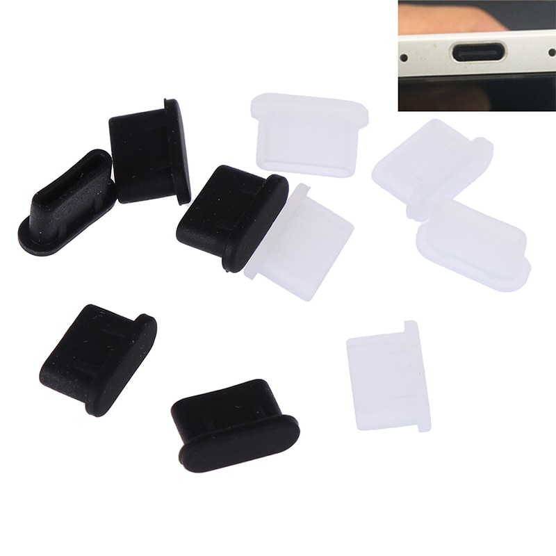 1pc/5 stuks stofdichte afdekkap jack-opladerplug usb type-c-poort anti-stofplug voor mobiele telefoon
