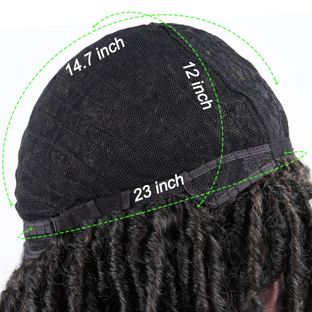 14'' Goddness Locs Hair Wig Short Synthetic Soft Faux Locs Wigs for Black Women Black Brown Crochet Braids Wigs Heat Resistant