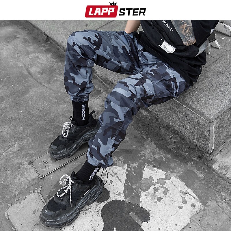 Lappster män streetwear camo joggingbyxor herr hip hop kamouflage träningsbyxor manliga byxor mode träningsbyxor