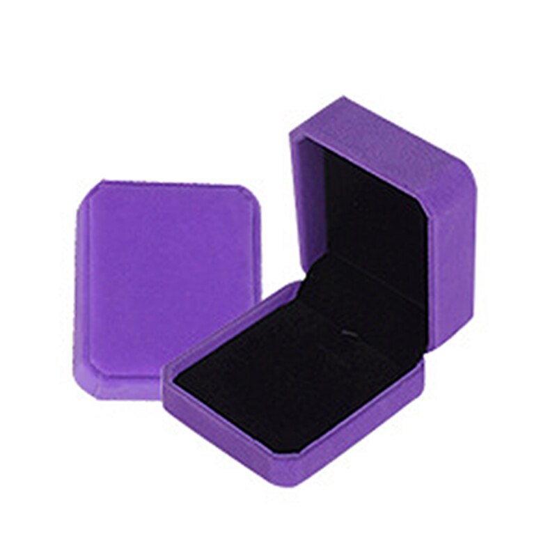 1 PC Storage Presentation Necklace/Bracelet/Ring/Pendant Jewelry Box Velvet Case Plastic Display Box 4 Colors: Purple Jade Box