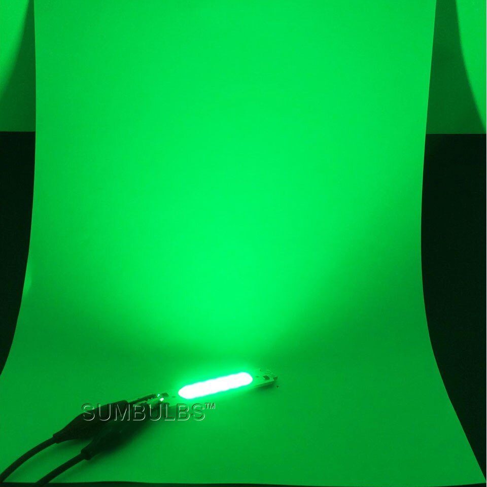 10pcs/lot COB LED Module White Yellow Orange Green Blue Red Purple 60x15mm 2W DC 12V DIY LED Chip Matrix Lamp Bulb 60MM Lights: Green  10pcs