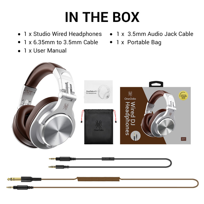 Oneodio A71 Gaming Headset Studio DJ Headphones Stereo Over Ear Wired Headphone Hi-Res With Microphone For PC PS4 Xbox One Gamer: Ciemnoszary