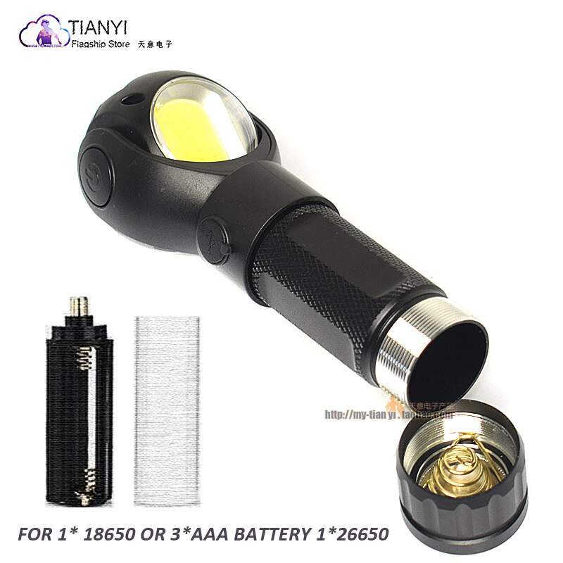 Portable COB car maintenance lighting flashlight LED rotating lamp holder USB charging multi-function strong light hand lamp