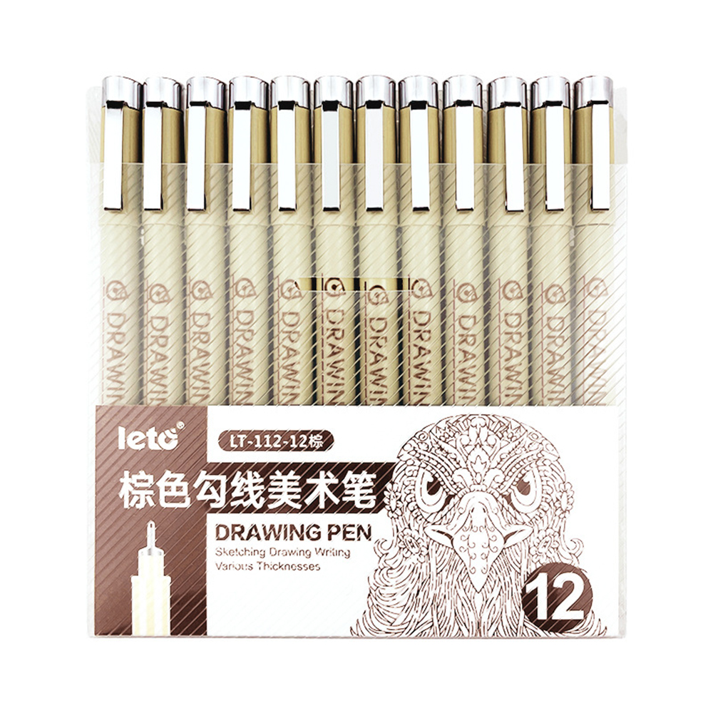 Bausatz 12 Stück braune Fineliner-Marker für Animationszeichnungen, wasserfester brauner Stift mit feiner Spitze: Ursprünglich Titel